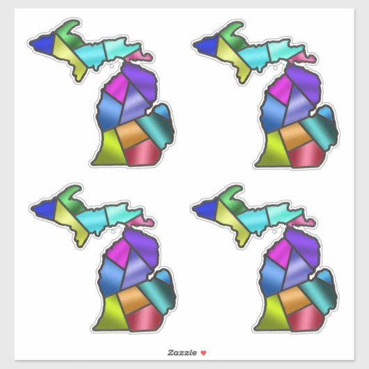 ステンドグラスフェイクミシガン美しい シール (シート)