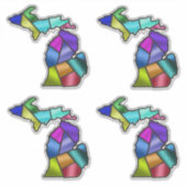 ステンドグラスフェイクミシガン美しい シール (正面)