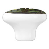 ステンドグラスフェイクライオンセラミックの花 セラミックノブ (側面)