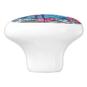 ステンドグラスフェイクライオンセラミックピンクフラミンゴ セラミックノブ (側面)