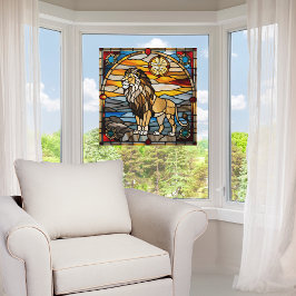 ステンドグラスフェイクライオン ウィンドウサイン
