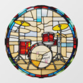 ステンドグラスフェイクラウンドのカスタマイズ可能なドラムキット ウィンドウサイン (シート)