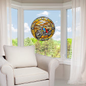 ステンドグラスフェイクラウンドのカスタマイズ可能な自動二輪車 ウィンドウサイン