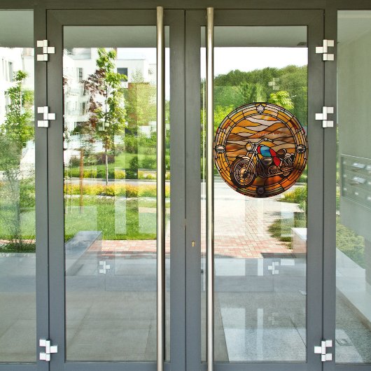 ステンドグラスフェイクラウンドのカスタマイズ可能な自動二輪車 ウィンドウサイン