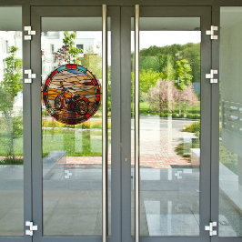 ステンドグラスフェイクラウンドのカスタマイズ可能な自動二輪車 ウィンドウサイン