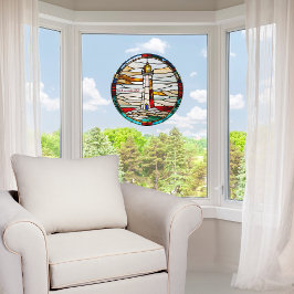 ステンドグラスフェイクラウンドカスタマイズ可能な灯台 ウィンドウサイン