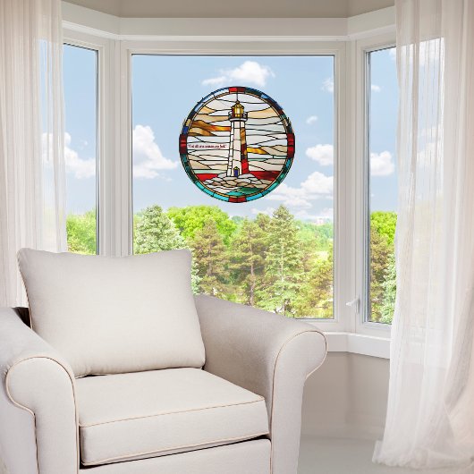 ステンドグラスフェイクラウンドカスタマイズ可能な灯台 ウィンドウサイン