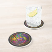 ステンドグラスフェイクワイングラス、ボトル、ぶどう コースター (側面)