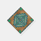 ステンドグラスフェイク南西パーティー紙ナプキン スタンダードカクテルナプキン (角)
