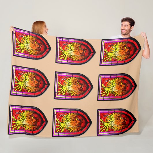 ステンドグラスフェニックス フリースブランケット (インサイチュ)