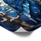 ステンドグラスフクロウ ポスター (角)