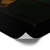 ステンドグラスフローラアールヌーボー花 ポスター (角)