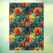 ステンドグラスフローラシームレスパターン窓貼り ウィンドウサイン (シート3)