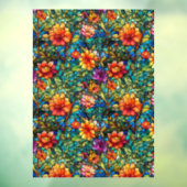 ステンドグラスフローラシームレスパターン窓貼り ウィンドウサイン (シート3)