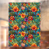 ステンドグラスフローラシームレスパターン窓貼り ウィンドウサイン (シート2)