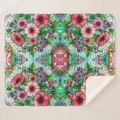 ステンドグラスフローラデザイン シェルパブランケット (正面(横))