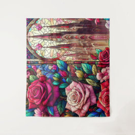 ステンドグラスフローラデザイン タペストリー