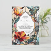 ステンドグラスフローラブライダルシャワー招待 招待状 (スタンド正面)