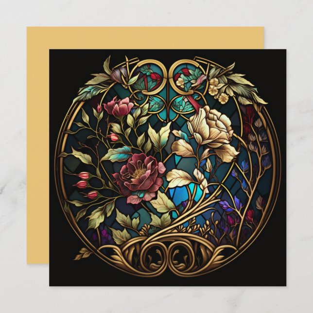 ステンドグラスフローラブーケ (正面/裏面)