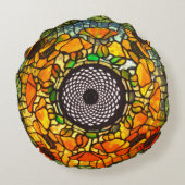 ステンドグラスフローラヴィンテージ ラウンドクッション (裏面)