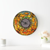 ステンドグラスフローラヴィンテージ ラージ壁時計 (ホーム)