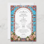 ステンドグラスフローラ結婚枠 招待状 (正面)