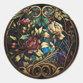 ステンドグラスフローラ驚き ラウンドシール (正面)