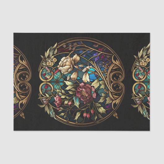 ステンドグラスフローラ驚き 薄葉紙 (正面)