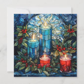 ステンドグラスブルークリスマスカード シーズンカード (正面)