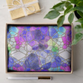 ステンドグラスブルーパープルグリーンデコップページ 薄葉紙 (ギフト)