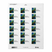 ステンドグラスブルーピーコック住所 シール (フルシート)