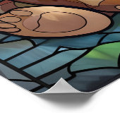 ステンドグラスベアカベポスター – ウッドランド子供部屋W ポスター (角)