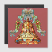 ステンドグラスベルクリスマス磁気カード (正面/裏面)