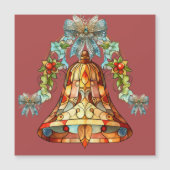 ステンドグラスベルクリスマス磁気カード (正面)