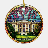 ステンドグラスホワイトハウスファミリーバケーションオーナメント セラミックオーナメント (正面)
