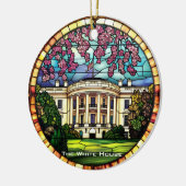ステンドグラスホワイトハウスファミリーバケーションオーナメント セラミックオーナメント (左)