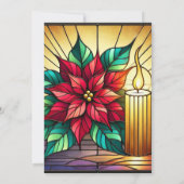 ステンドグラスポインセチア印刷可能スクラップブック紙 招待状 (裏面)