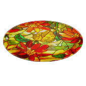 ステンドグラスポインセチア花ヴィンテージフローラ カッティングボード (角)