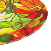 ステンドグラスポインセチア花ヴィンテージフローラ カッティングボード (角)