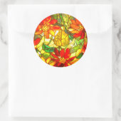 ステンドグラスポインセチア花ヴィンテージフローラ ラウンドシール (バッグ)