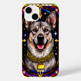 ステンドグラスポートレートの美しい犬 Case-Mate iPhone 14ケース