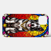 ステンドグラスポートレートの美しい犬 Case-Mate iPhoneケース (裏面 (横))