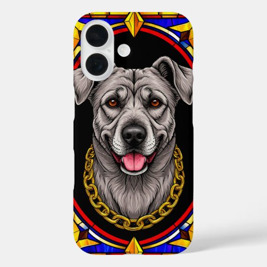 ステンドグラスポートレートの美しい犬 Case-Mate iPhoneケース (裏面)