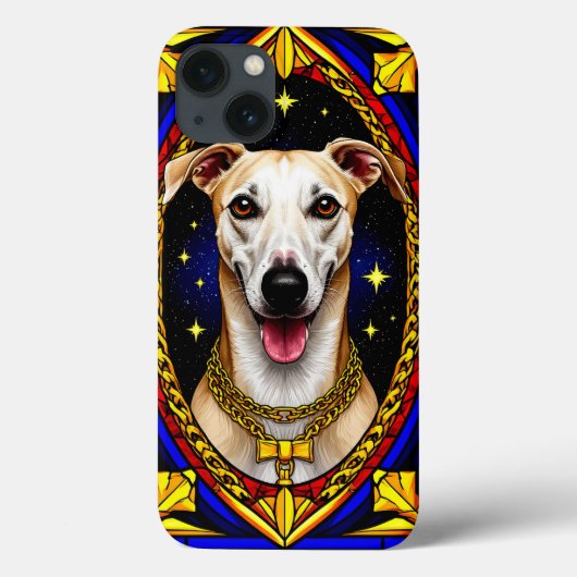 ステンドグラスポートレートの美しい犬 Case-Mate iPhoneケース (裏面)