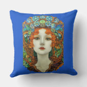 ステンドグラスポートレートの美女スタイル クッション (裏面)