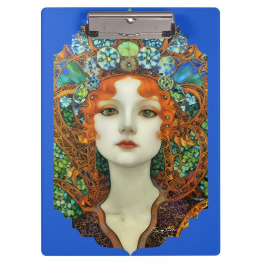 ステンドグラスポートレートの美女スタイル クリップボード (正面)