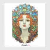 ステンドグラスポートレートの美女スタイル シール (シート)