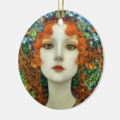 ステンドグラスポートレートの美女スタイル セラミックオーナメント (左)