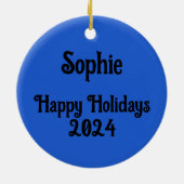 ステンドグラスポートレートの美女スタイル セラミックオーナメント (裏面)