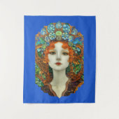 ステンドグラスポートレートの美女スタイル タペストリー (正面)